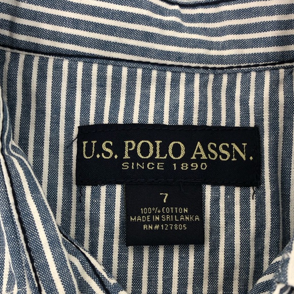 US Polo Association women’s size 7 button front shirt 3/4 sleeve - Picture 2 of 5